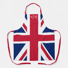 Retro Union Jack Apron - Monogrammed British Flag Schürze