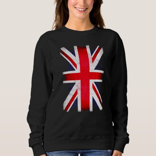 Retro Union Jack Flag Großbritannien Großbritannie Sweatshirt (Vorderseite)