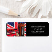 Retro Union Jack London Bus rote Telefonkabine (Insitu)