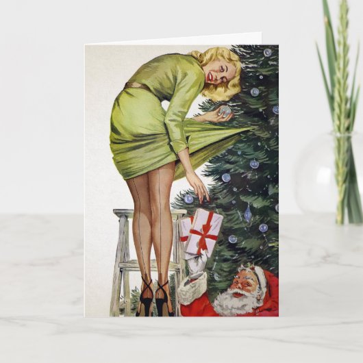 Retro Unpassende Weihnachtskarte Feiertagskarte (Vorderseite)