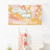 Retro Unser kleines Sonnenschein Daisy Birthday Ba Banner (Insitu)