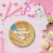 Retro unseren kleinen Sonnenschein Jungen ersten G Pappteller (Party)