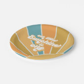 Retro unseren kleinen Sonnenschein Jungen ersten G Pappteller (Schrägansicht)