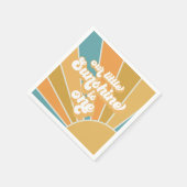 Retro unseren kleinen Sonnenschein Jungen ersten G Serviette (Ecke)