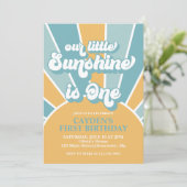 Retro unseren kleinen Sonnenscheinjungen Erstgebur Einladung (Stehend Vorderseite)