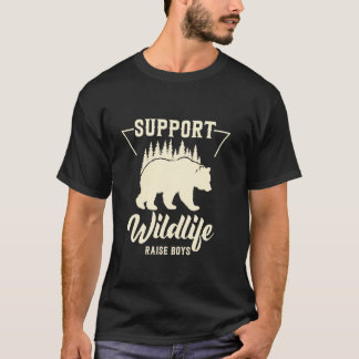 Retro-Unterstützung-Wildlife-Erziehen-Jungen-Bär-O T-Shirt