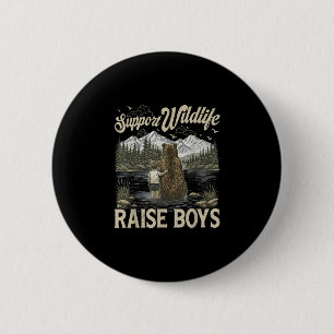Retro-Unterstützung-Wildlife-erziehen-Jungen-lusti Button