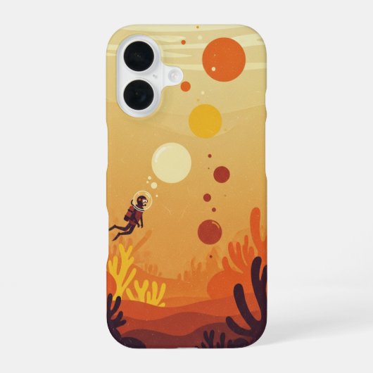 Retro Unterwasserblasen iPhone 16 Hülle (Rückseite)