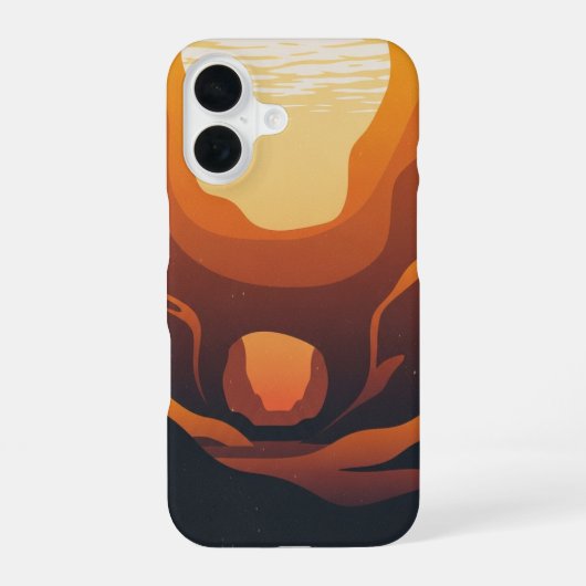 Retro Unterwasserhöhle iPhone 16 Hülle (Rückseite)
