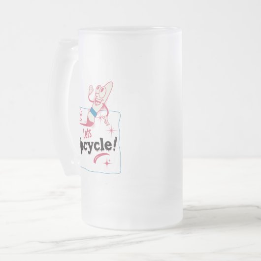 Retro-Up Mattglas Bierglas (Vorderseite Links)