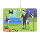 Retro Urban Cartoon Couple Air Freshener Autolufterfrischer (Rückseite)