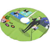 Retro Urban Cartoon Couple Christmas Tree Rock Polyester Weihnachtsbaumdecke (Schrägansicht)