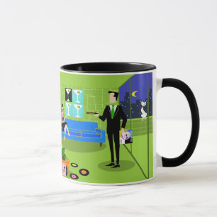 Retro Urban Cartoon Couple Tasse