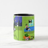 Retro Urban Cartoon Couple Tasse (Zentrum)