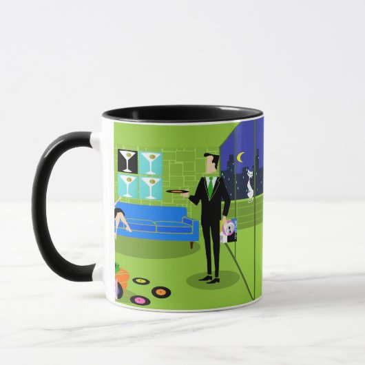 Retro Urban Cartoon Couple Tasse (Links)
