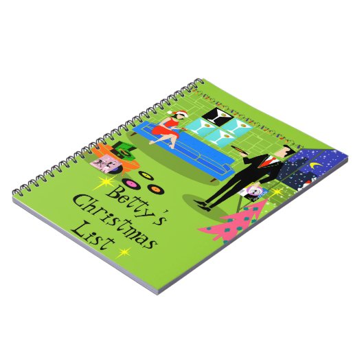 Retro Urban Christmas Coupé Notizblock (Linke Seite)