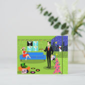 Retro Urban Christmas Coupé Postcard Feiertagspostkarte (Stehend Vorderseite)