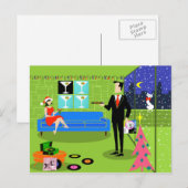 Retro Urban Christmas Coupé Postcard Feiertagspostkarte (Vorne/Hinten)