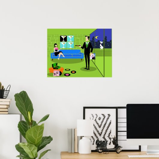 Retro Urban Couple Poster (Heimbüro)