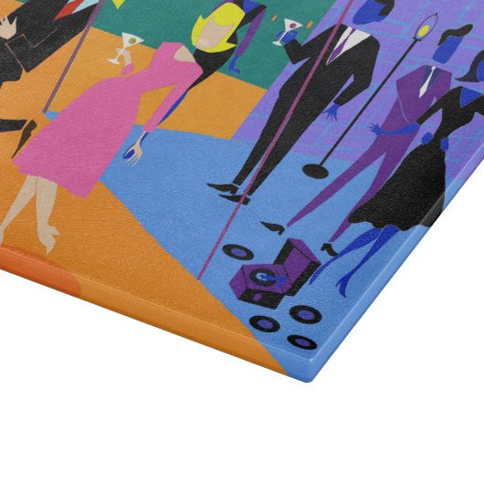 Retro Urban Party Cutting Board Schneidebrett (Ecke)