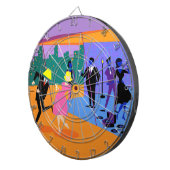 Retro Urban Rooftop Party Dart Board Dartscheibe (Vorderseite rechts)