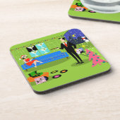 Retro Urban Weihnachten Couple Cork Untersetzer (Linke Seite)