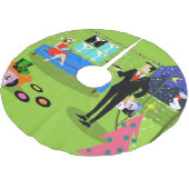 Retro Urban Weihnachten Weihnachtsbaumrock Polyester Weihnachtsbaumdecke (Schrägansicht)