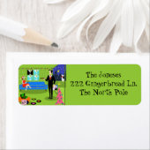 Retro Urban Weihnachts-Rücksendeadressen-Aufkleber (Insitu)