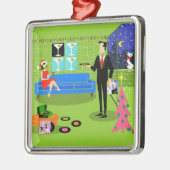 Retro Urban Weihnachtsmannschaft Ornament Aus Metall (Links)