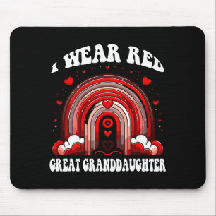 Retro-Urenkelin Herzkrankheit Regenbogen Ba Mousepad