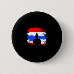 Retro-Urlaub Thai-Buddha Thailand-Flagge Button