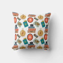 Retro-Urlaubsreise als Thema Kissen