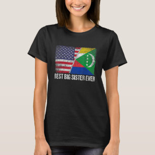 Retro US Comoros Flag Beste große Schwester je Mut T-Shirt