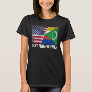 Retro US Comoros Flag Beste Kinderfrau je Mutter D T-Shirt