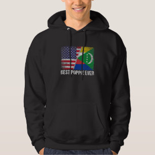 Retro US Comoros Flag Bester Poppie je Vater D Hoodie