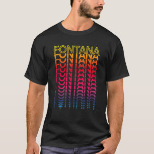 Retro US farbenfrohe Stadt Nostalgie Fontana T-Shirt