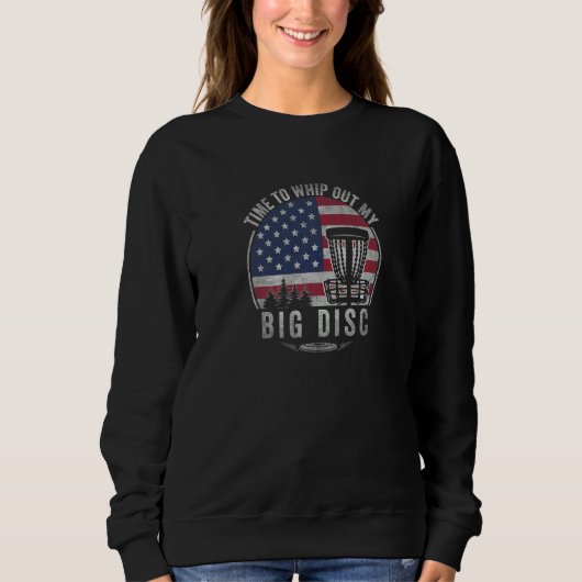 Retro US Flag Cool Frisbee Golf Quote Funny Disc G Sweatshirt (Vorderseite)