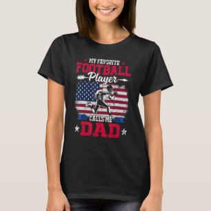 Retro US Flag Football Player nennt mich Vater 4.  T-Shirt