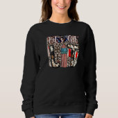 Retro US Flag Lets Get Lit Leopard Firework Wester Sweatshirt (Vorderseite)