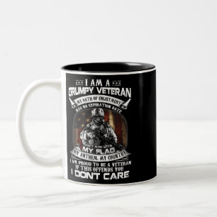 Retro US Flag Veteran Tag nicht mehr mit meiner Fl Zweifarbige Tasse