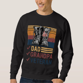 Retro-US-Flagge Kampfstiefel Dad Opa Veteran Mem Sweatshirt