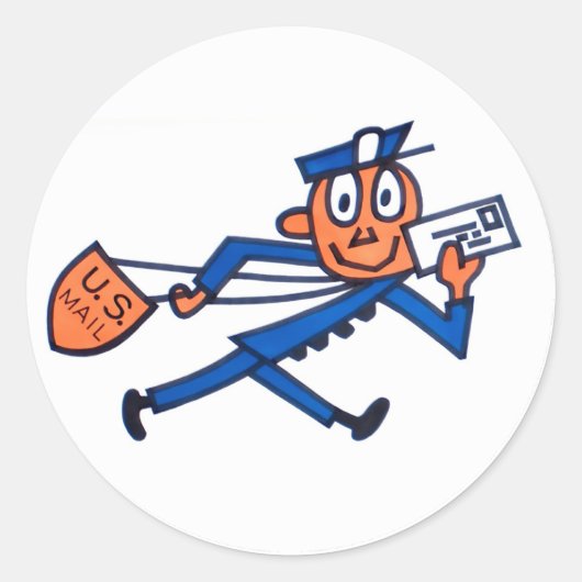 Retro US Mail Carrier Cartoon sticker (Vorderseite)