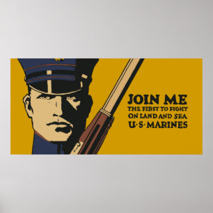 Retro-US-Marineinfanteristen, treten Sie mir bei Poster