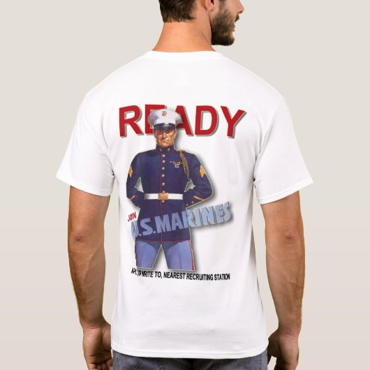 Retro US-MarineT - Shirt - Weiß (Rückseite)