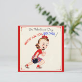 Retro US-MilitärValentinstag-Karte Einladung (Stehend Vorderseite)