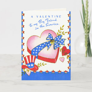 Retro US Military Valentine's Day Card Feiertagskarte