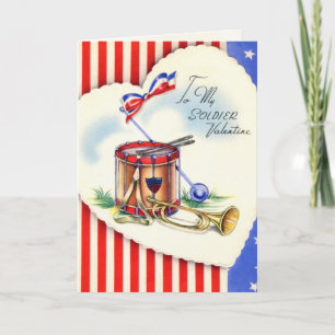 Retro US Military Valentine's Day Card Feiertagskarte