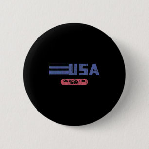 Retro USA 2022 Team American Cross Country Ski Button