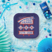 Retro USA 250 Jahre Marquee Sign 1776-2026 Pappteller (Party)
