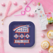 Retro USA 250 Jahre Marquee Sign 1776-2026 Pappteller (Party)